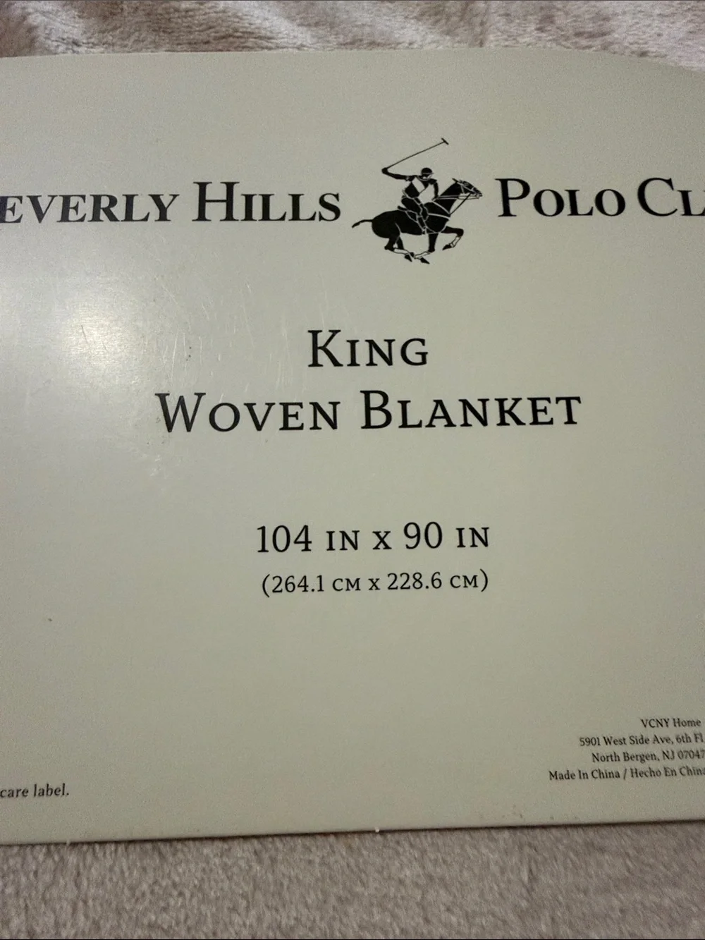 Beverly Hills Polo Club King Woven Blanket in Light Taupe